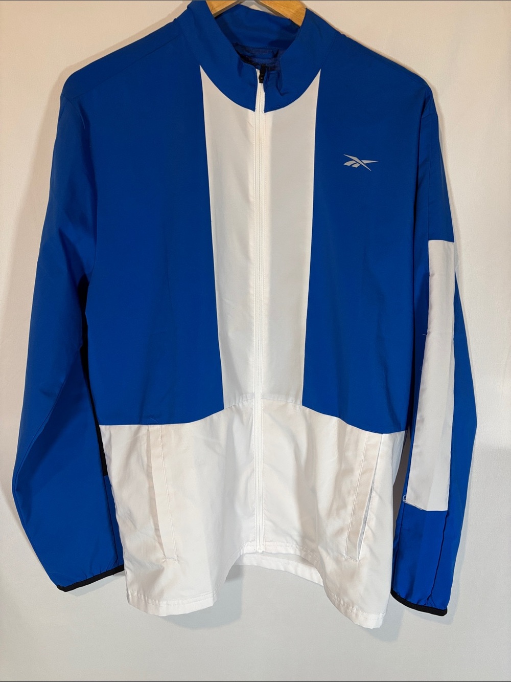 Reebok Royal Blue and White Zip Front Jacket